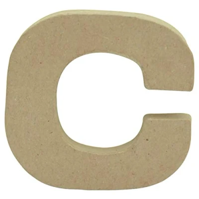 Image de Décopatch AC815C Un support en papier brun mâché 1,5x8,5x8,5 cm, Lettre minuscule c