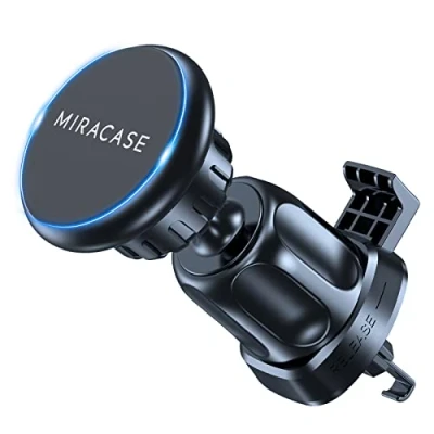 Image de Miracase Support Téléphone Voiture, 2025 Clip D&#039;aération en Métal Aimant, [6X] N52 NdFeB Magnetique Porte Telephone Compatible avec Tous Les Smartphones 4.0&#039;&#039; 7.2&#039;&#039;
