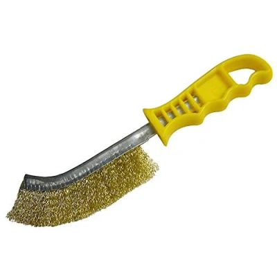 Image de Faithfull FAIWBHANDB Brosse à gratter en laiton avec manche Jaune 25 cm