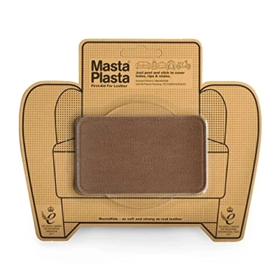 Image de MastaPlasta Patch de Réparation en cuir qualité supérieure instantanée rayures et déchirures Pour canapés, intérieurs voiture, sacs, vinyle plus encore Marron clair