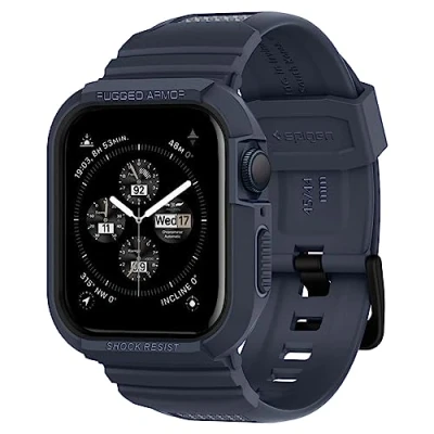 Image de Spigen Rugged Armor Pro Compatible avec Apple Watch Coque Bracelet pour 44mm Séries 6/SE/5/4 Charcoal Gray