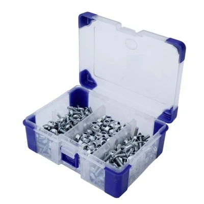 Image de Boite à compartiments coins caoutchouc et séparateurs 11 cases max bleu
