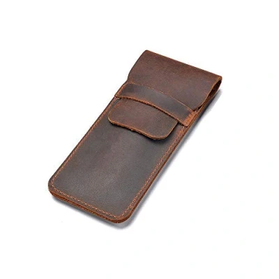 Image de Daimay Étui à stylo en Cuir Fontaine la main Pochette multi stylos de cheval fou Housse protection pour Grand Marron