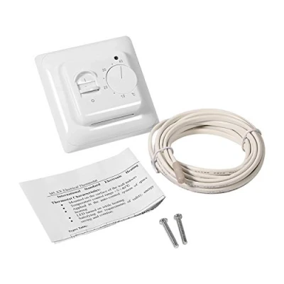 Image de Joyzan Thermostat Plancher Non Programmable, Contrôleur Manuel Température Chauffage Rayonnement Sol Fil Chauffant Système électrique sous Carrelage Commutateur Commande Mécanique Chaleur Maison
