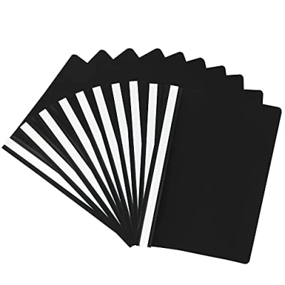 Image de Netuno 10x chemise à lamelle noir A4 dossier rapide levier en plastique classeur de présentation avec couverture transparente