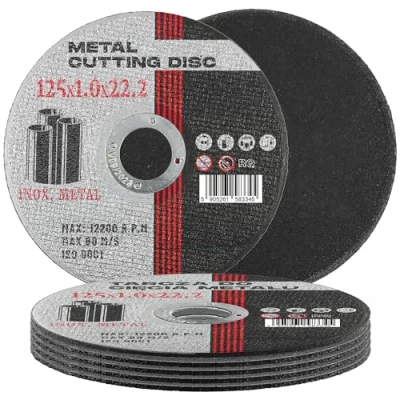Image de 5x Disque à Tronçonner Métal 125mm x 22,2 1,0 mm Coupe Acier INOX Fer Disques Découper Tronçonnage Accessoires Meuleuse Angulaire d&#039;Angle