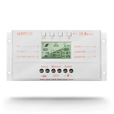 Image de SolaMr 30A Régulateur de Charge Solaire 12V/24V Tension D&#039;identification Automatique D&#039;intelligence Panneau avec Écran LCD et Port USB M30