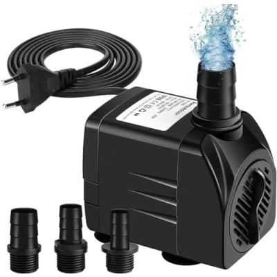 Image de Awroutdoor Pompe Eau Submersible, 25W 1800L / H Mini Aquarium,Ajustable Fontaine pour Étang Réservoir de Poissons avec 3 Buses, Cordon 1.9m (Bruit 20 à 30 DB)
