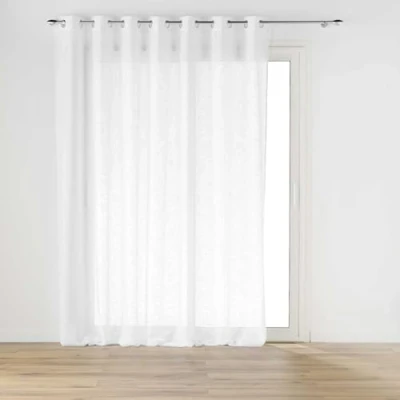 Image de douceur d&#039;intérieur, Voilage à Œillets (240 x 240 cm) Haltona Blanc, Effet Lin Tissé