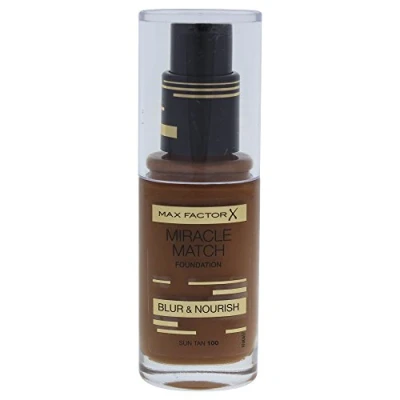 Image de Max Factor Miracle Match Blur &amp; Nourish Foundation, Sun Tan 100