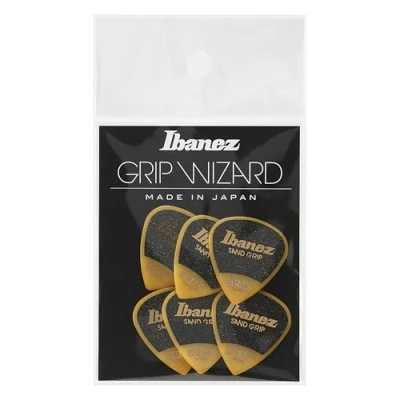 Image de Ibanez PPA16XSG YE Lot de 6 médiators grip WIZARD à sable, 1.2mm, Jaune