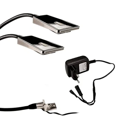 Image de 2x SO TECH® Lampe liseuse flexible &quot;Luminoso&quot; LED de chevet DEL pour lire lecture noir incl.