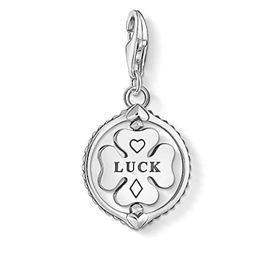 Image de THOMAS SABO Breloque en Argent sterling noirci avec trèfle, 2,6 x 1,4 cm, sterling, Non applicable