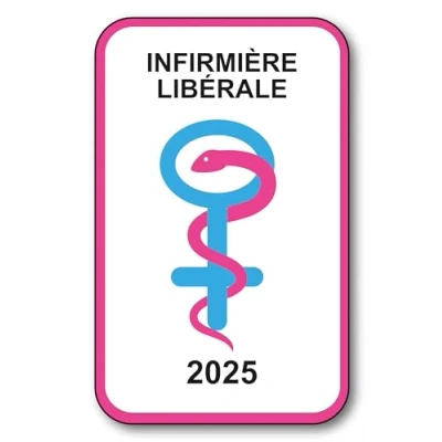 Image de SIGNAL SAFETY Autocollant Sticker Vignette Caducée 2024 pour Pare Brise en Vitrophanie V9 Infirmière Libérale