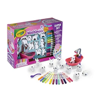Image de CRAYOLA Washimal, Super Set d&#039;activités, 12 petits Animaux et Feutres, Jeu Cadeau pour Enfants, à partir de 3 ans