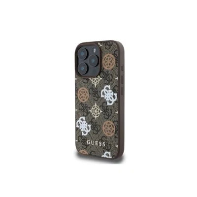 Image de Guess pour iPhone 16 Pro Max 6.9 marron étui rigide Peony On 4G Background MagSafe Neuf
