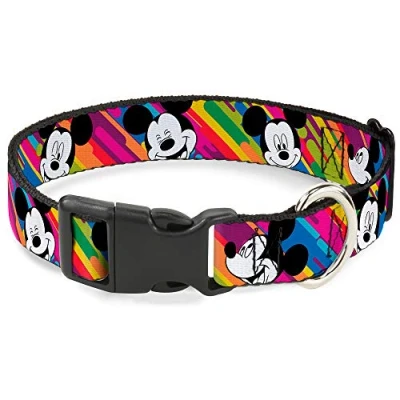 Image de Buckle Down Mickey Mouse Expressions Multicolore Collier Clip en Plastique Blanc/Noir