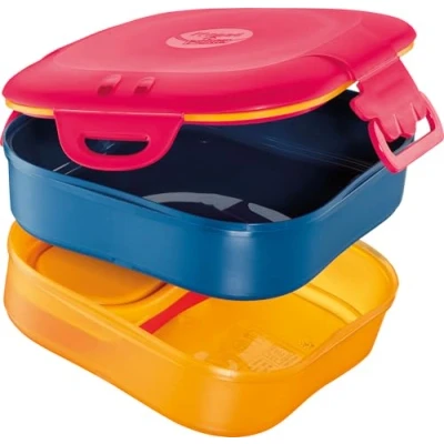 Image de Maped Picnik Concept Kids Boîte à Déjeuner 3 en 1 Lunch Box Enfant Compartiments, dont 2 Étanches et Amovibles Sans BPA Compatible Lave Vaisselle Micro Ondes Rose 1,4L 870701