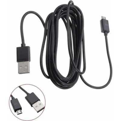 Image de Manette PS4 /XBOX ONE USB Cable Remplacement 3M de Recharge pour Playstation 4 Noir,2pcs