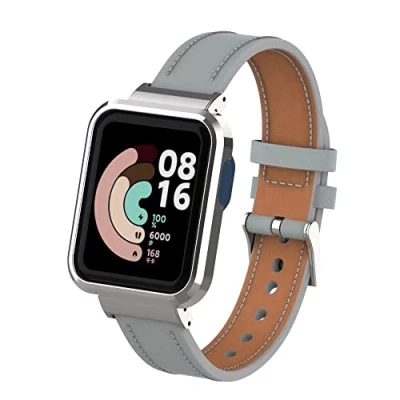 Image de nuosiweilang Bracelet Compatible pour Xiaomi Mi Watch Lite/Redmi Watch,Mi Lite de Remplacement en Cuir Redmi Watch/Xiaomi Lite,Gris