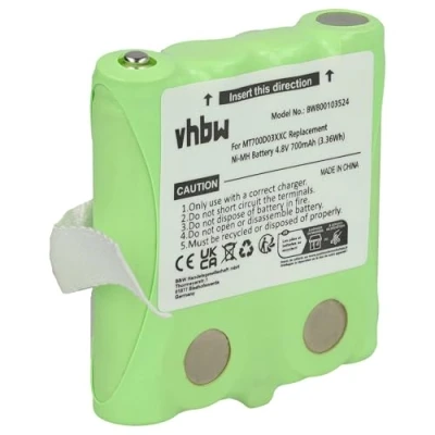 Image de Batterie NI MH 700mAh 4.8V Compatible avec DeTeWe Outdoor 8000, PMR PMR8000. Remplacement pour MT700D03XXC