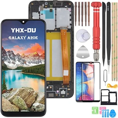 Image de YHX OU Noir Dispay with Frame pour Samsung Galaxy A20E SM A202F/DS Écran LCD Tactile Assemblage de Rechange avec Outil d&#039;installation + Verre trempé