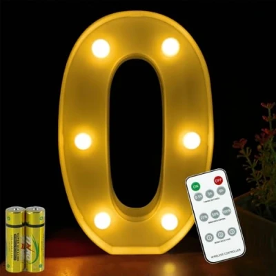 Image de HONPHIER® Chiffres Lumineux Lettres Lumineuses Télécommande Alphabet Lampe LED Lettre Lumières Deco Opérateur à Piles pour Réceptions Partie Mariage Maison Décoration (0)