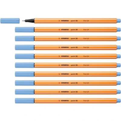 Image de Stylo feutre pointe fine STABILO point 88 Lot x 10 stylos Bleu Clair (88/11)