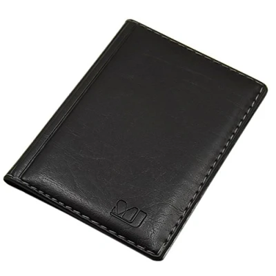 Image de Élégante Pochette de Carte d&#039;identité et Porte crédit 4 Compartiments MJ Design Germany Made in UE en diverses Couleurs Designs (Design 1 / Noir)