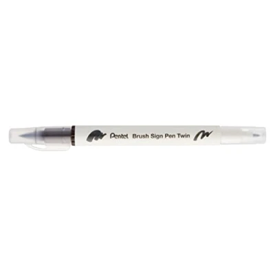 Image de Pentel Arts Brush Sign Pen Twin SESW30C Lot de 10 feutres pinceau bi pointe, Pointe large et fine, Acquarellable, Marron foncé