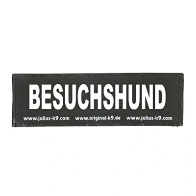 Image de JULIUS K 9 1 Paire de Patchs interchangeables BESUCHSHUND, Taille S, Noir