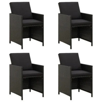 Image de Chaises d&#039;extérieur VIDAXL Ensemble de 4 pcs Résine tressée Confortables Résistantes à l&#039;eau