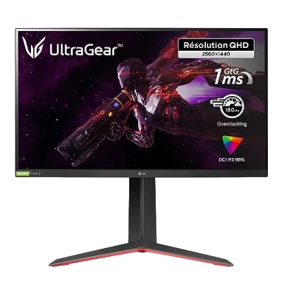 Image de LG Electronics UltraGear™ 32GP850 B Ecran PC Gaming 32&#039; dalle Nano IPS résolution QHD (2560x1440), 1ms GtG 165Hz (180Hz O/C), HDR 10, DCI P3 98%, AMD FreeSync Premium, compatible NVIDIA G Sync