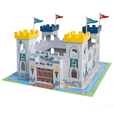 Image de roba Grand Château Fort 3 en 1 Divisible deux Châteaux Jeu de Construction pour Garçons et Filles Dès Ans Environnement Bois Facile à Monter
