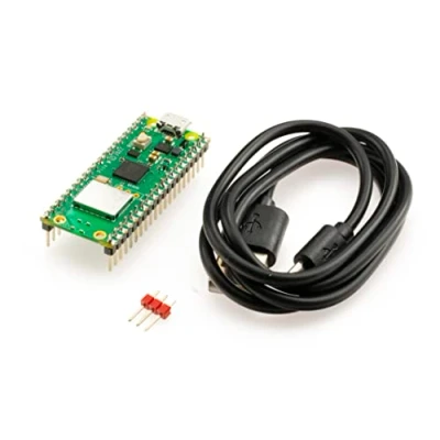 Image de SEENGREAT Raspberry Pi Pico WiFi Microcontroller Board, Built in WiFi, RP2040, puce sans fil CYW43439, processeur double cœur ARM Cortex M0+, avec en tête pré soldered (code couleur)