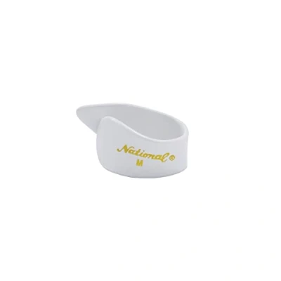 Image de Planet Waves Onglets de pouce en celluloïd D’Addario National Picks, blanc, Medium Paquet 4