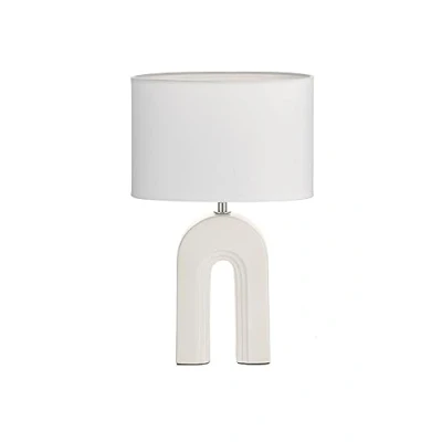 Image de Pauleen 48320 Poser Glow of Purity E14 Max. 20W, Tissu, céramique Lampe de Chevet, Blanc, Beige