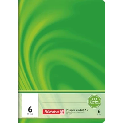 Image de Brunnen 104550602 Cahier scolaire A5 (32 pages vierges avec feuilles lignées, ligne type 6)