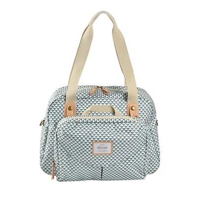Image de BÉABA,Sac à Langer Genève II, Modulable, Grande contenance, Rangements multiples, Pochette avant amovible, Matelas langer, repas isotherme, Système attache poussettes, Play Print Vert Sauge