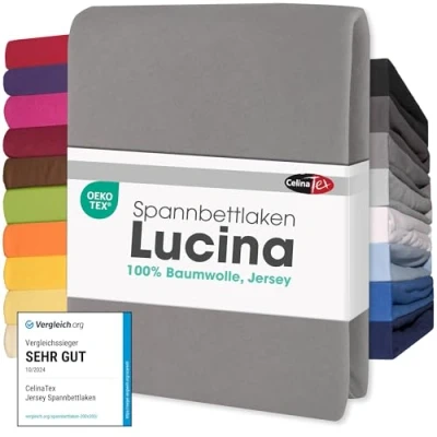 Image de CelinaTex Lucina Drap Housse Coton 2er Set 140x200 160x200 cm Gris foncé