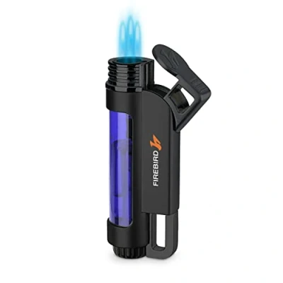 Image de Firebird Illume Briquet Tempête Chalumeau À Jet, Coupe Vent Rechargeable Au Gaz Butane (Gaz Non Inclus) Grande Molette De Réglage Flamme Réservoir Carburant Spacieux