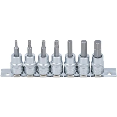 Image de BGS 5104 Jeu de douilles à embouts 10 mm (3/8&quot;) six pans intérieurs 1/8&quot; 3/8&quot; en pouce 7 pièces