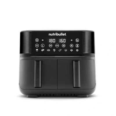 Image de nutribullet air Fryer Double Bac 8L, friteuse sans huile 2850W, à chaud avec 8 modes de cuisson, et également cuire, frire, griller tous vos aliments, noir, NBA081B
