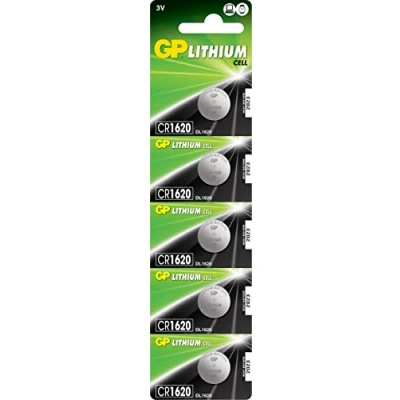 Image de GP CR16207U5 Batterie au Lithium CR1620 (3 V, Lot de 5) sous Blister