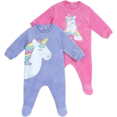 Image de Chicco Ensemble Combinaison en Chenille avec Pied Combishort d&#039;hiver (Lot de 2) Mixte bébé