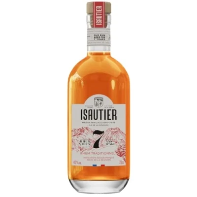 Image de Isautier 7 ans Rhum de mélasse 40% Alcool Origine: France/La réunion Notes d&#039;épices et fruits Vieilli en fût chêne français 70 cl