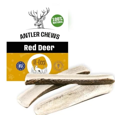 Image de RF Deer Snack pour Chiens Bois de Cerf Rouge Kausnack L Soft 0,5 kg Chaque pièce Environ 14 cm 100% Naturel Jouet Soin des Dents et Croissance