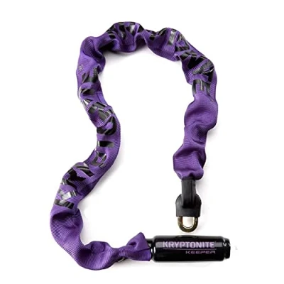 Image de Kryptonite Keeper 785 Chaîne Intégrée Antivol Vélo, Niveau de Sécurité 5/10, Offre une Élevée à Votre Longueur 85 cm, Couleur Violette
