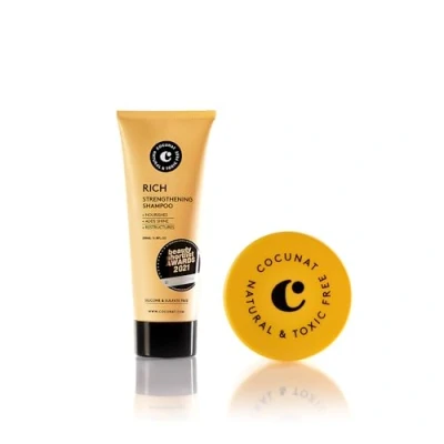 Image de COCUNAT Kit Nutrition Cheveux Secs Shampooing Renforçant RICH + Masque Ultra Nourrissant BOOMBASTIC Nettoie, Hydrate, Nourrit, Définit et Élimine les Frisottis Sans Silicone ni Sulfate