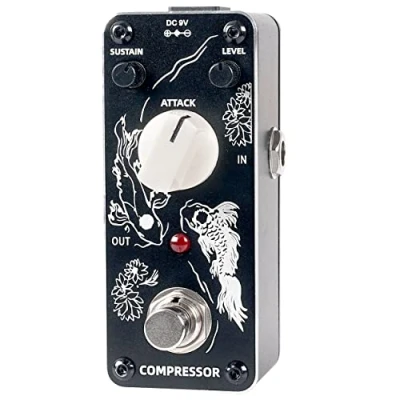Image de Sondery Compresseur Pédale d&#039;effet pour guitare, Compressor True Bypass, contrôles par niveau de sustain et attache